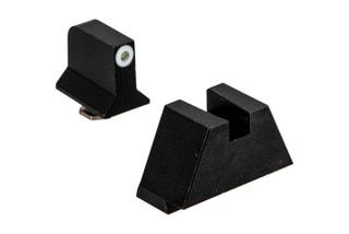 Night Fision Suppressor Height Perfect Dot night sight set with square notch, yellow front and blank rear ring for Glock.